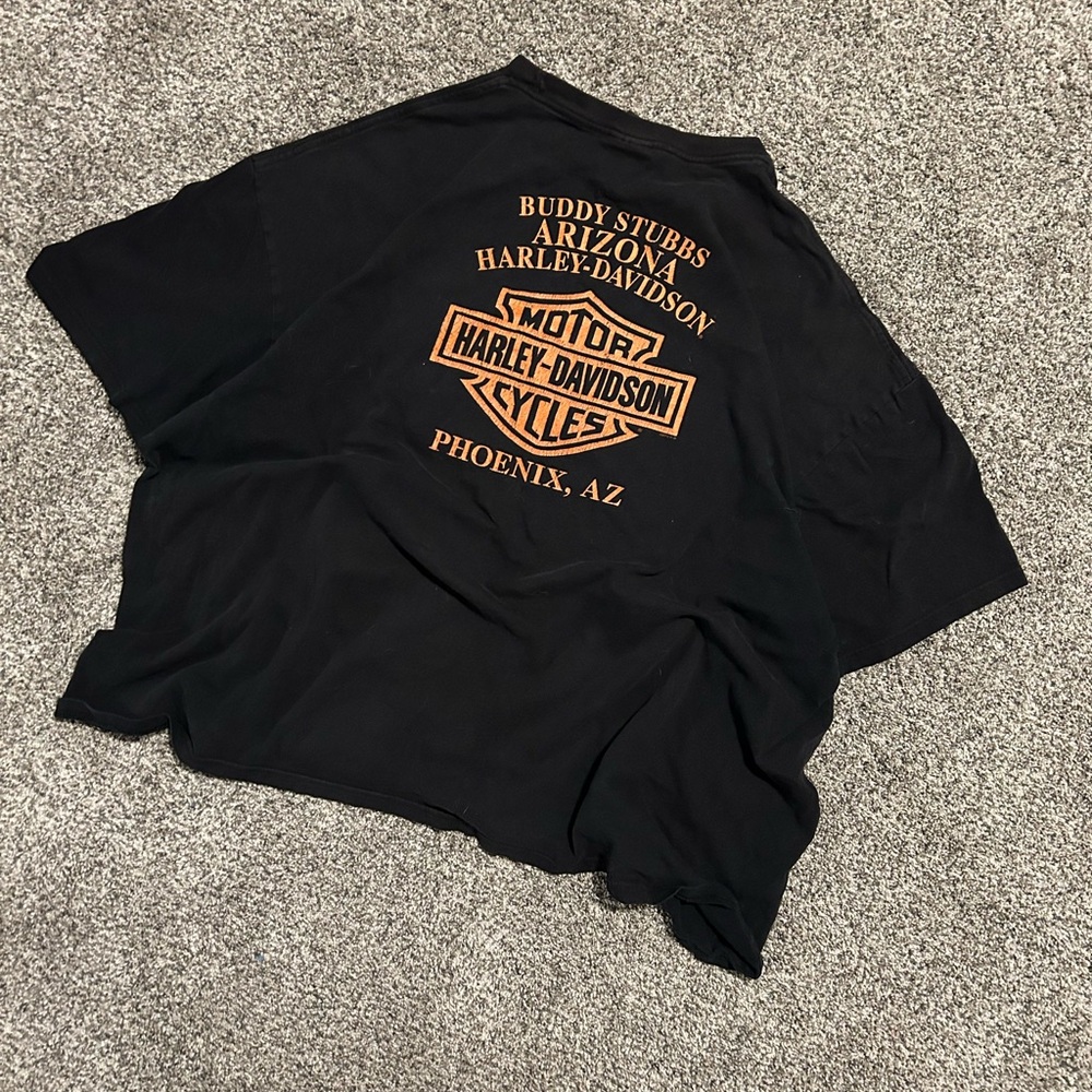 Harley-Davidson Black and Orange Graphic Tee